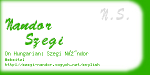 nandor szegi business card